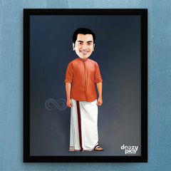 South Indian Men Traditional Caricature