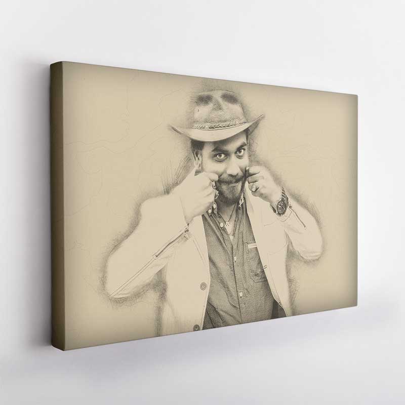 Personalized Hand Drawn Effect Gallery Wrap with Canvas